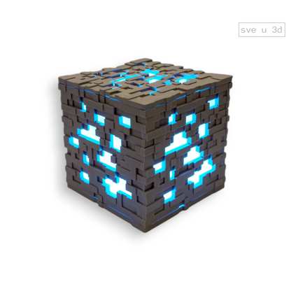 Minecraft Ore 3D Efekat RGB Lampa - Minecraft Ruda
